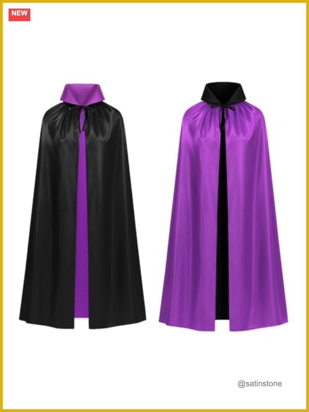 Adult Vampire Cape Satin Velvet Hooded Halloween Costume Unisex
